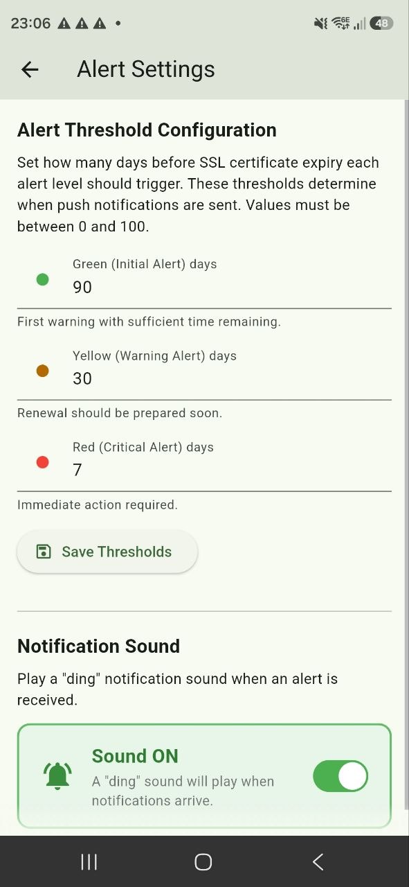 BeyondSite: Alert Settings